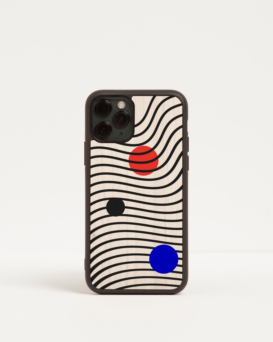 optical iphone wooden case by wood'd - front